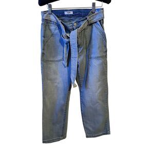 Kensie Light Blue Tie Waist Capri Jeans Size 6 Denim Crop Pants